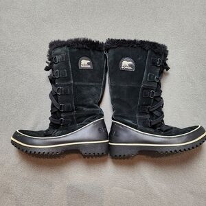 Sorel Women's Size 7.5 Tivoli High II Black Winter Suede Boot NL2093-010